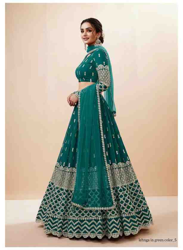 Green Lehenga Choli - Image 5