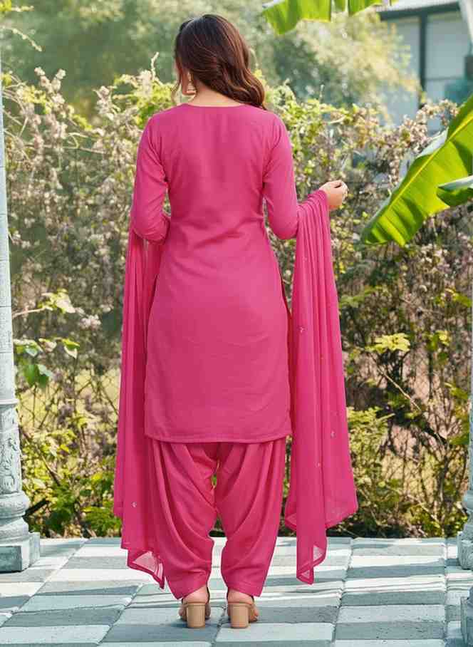 Rose Pink Embroidered Salwar Suit - Image 5